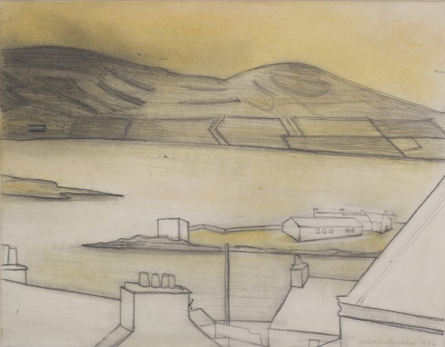 Orkney 1984, pencil and oil on board, 17.7 x 22.8cm. BGT6211.