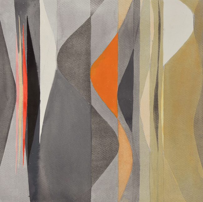 BGT2870. Expanding Forms, 1980, gouache on paper, 48 x 48cm. BGT2870.