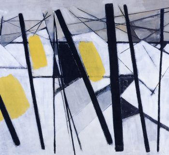 White, Black and Yellow (Composition February), 1957. © Wilhelmina Barns Graham-Trust