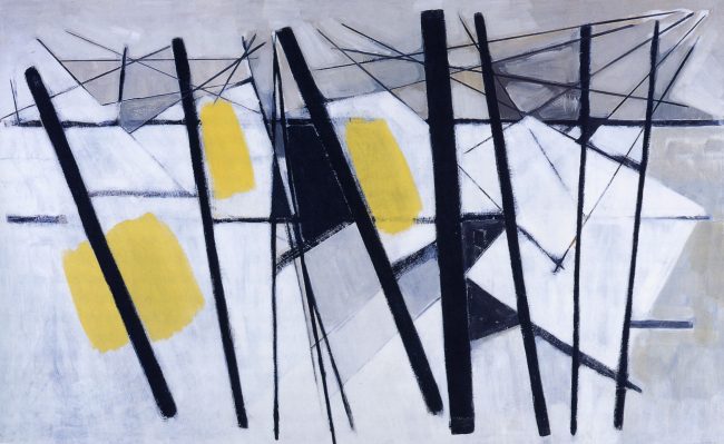 White, Black and Yellow (Composition February), 1957. © Wilhelmina Barns Graham-Trust