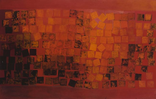 Cinders, oil on hardboard, 1964, BGT645. © Wilhelmina Barns-Graham Trust, on display at the Penwith Gallery until 30th November 2019.