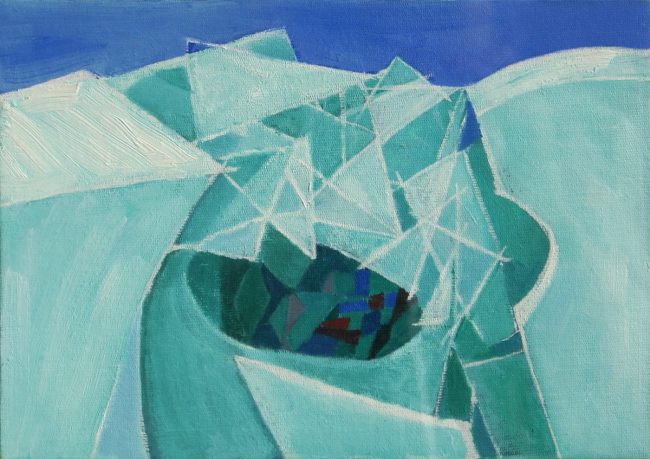 Variation on a Theme (Suspended Ice), 1987, oil on canvas board, 18 x 25.4 cm BGT1274 © Wilhelmina Barns-Graham Trust