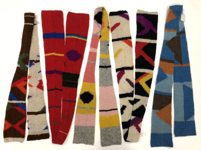 A Selection of Ties designed and knitted by Wilhelmina Barns-Graham