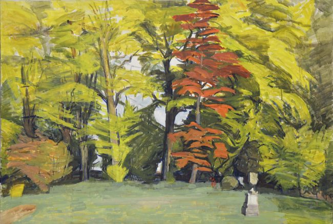Balmungo Garden Autumn, c. 1981, Oil on canvas, 60.5 x 90.8 cm. BGT1246 © Wilhelmina Barns-Graham Trust